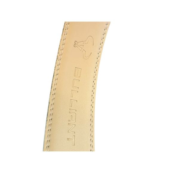 Bulliant Men's White Leather Ratchet Sliding Adjustable Belt Size 32 - Picture 3 of 5